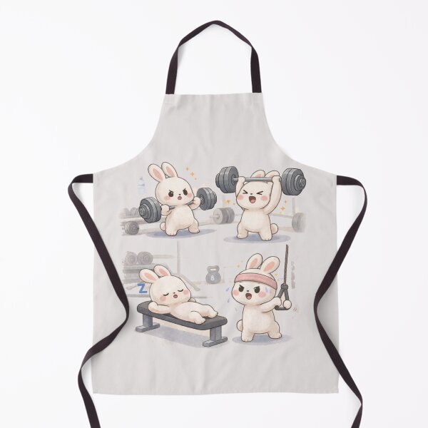 Item preview, Cute Gym Bunny Workout T-Shirt – Funny Fitness Cartoon Tee designed and sold by KDesignCrafts.