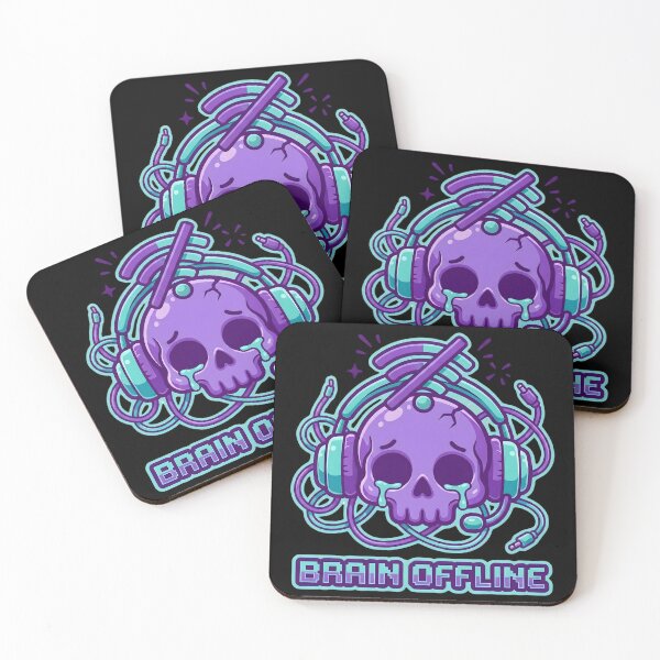 Item preview, Brain Offline Cyber Skull Headphones Funny Gamer Design Techcore Kawaii Aesthetic designed and sold by laggy-soul-0.