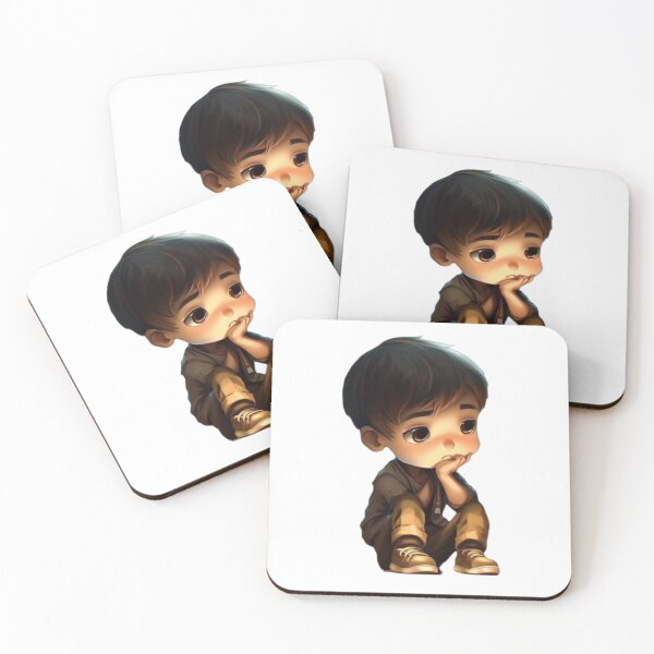 Item preview, Sad Little Chibi Boy - Lonely Aesthetic Anime Art designed and sold by GunnuDesigns.