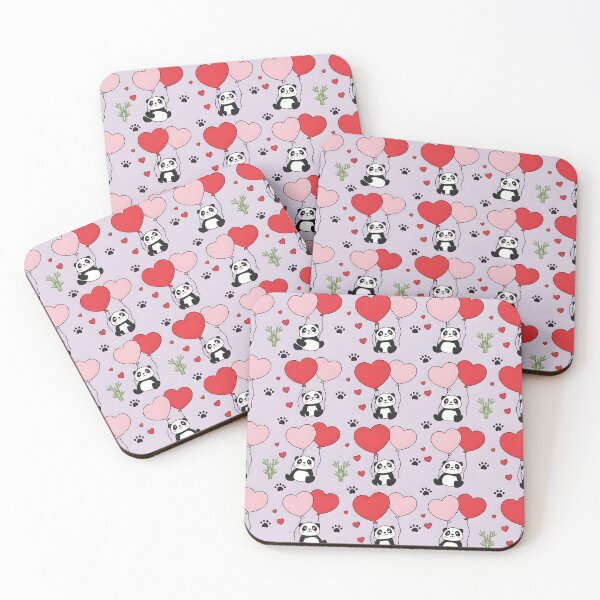 Item preview, Panda and Heart Balloons – Cute Romantic Panda Illustration designed and sold by SimoCompany.