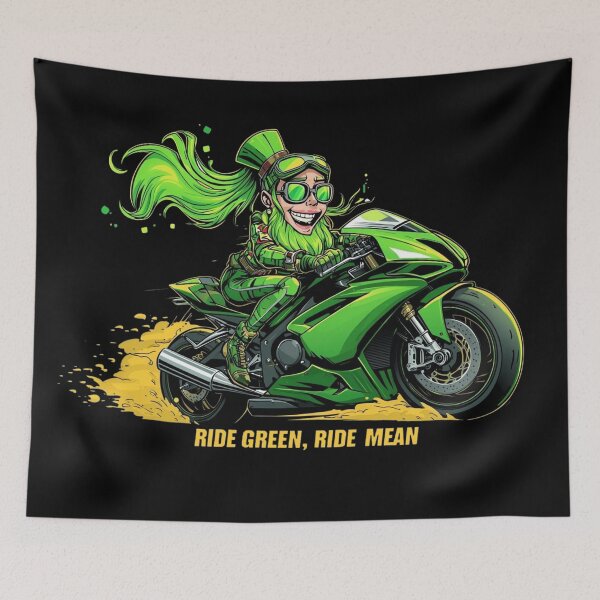 Item preview, Irish Luck Motorcycle Art for St. Patrick’s Day | Bold Biker Shirt designed and sold by YourTrendyTees.