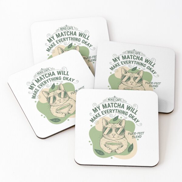 Item preview, My Matcha Will Make Everything Okay Neko Cafe designed and sold by LuminOrb.