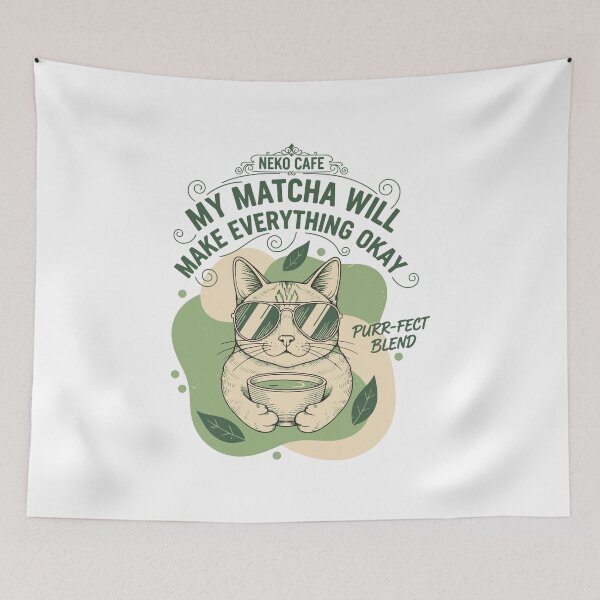 Item preview, My Matcha Will Make Everything Okay Neko Cafe designed and sold by LuminOrb.