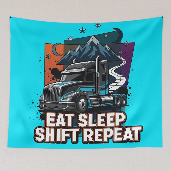 Item preview, Eat Sleep Shift Repeat - Semi Truck Driver Aesthetic designed and sold by BounoWorld.