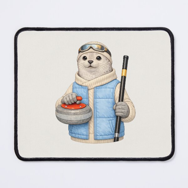 Item preview, Cozy Otter Curler — Winter Sports Quiet Character designed and sold by Ombrya.