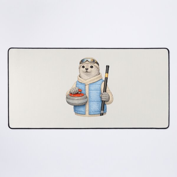 Item preview, Cozy Otter Curler — Winter Sports Quiet Character designed and sold by Ombrya.