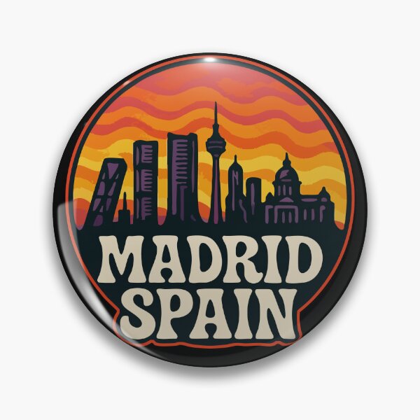 Item preview, Madrid Spain Skyline Retro Travel designed and sold by TomFrontierArt.