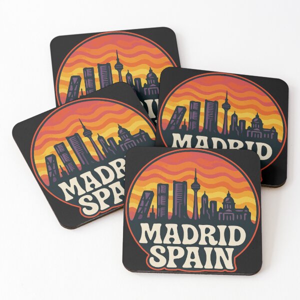 Item preview, Madrid Spain Skyline Retro Travel designed and sold by TomFrontierArt.