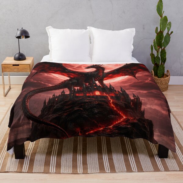 Item preview, Blood Moon Dragon – Dark Gothic Fantasy Castle Art designed and sold by DrakariArt.