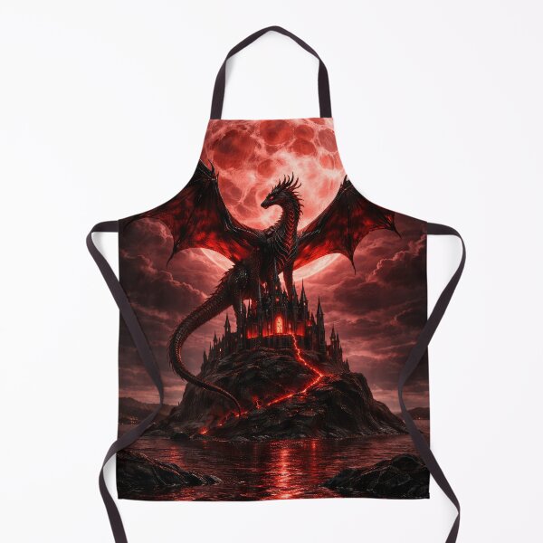 Item preview, Blood Moon Dragon – Dark Gothic Fantasy Castle Art designed and sold by DrakariArt.