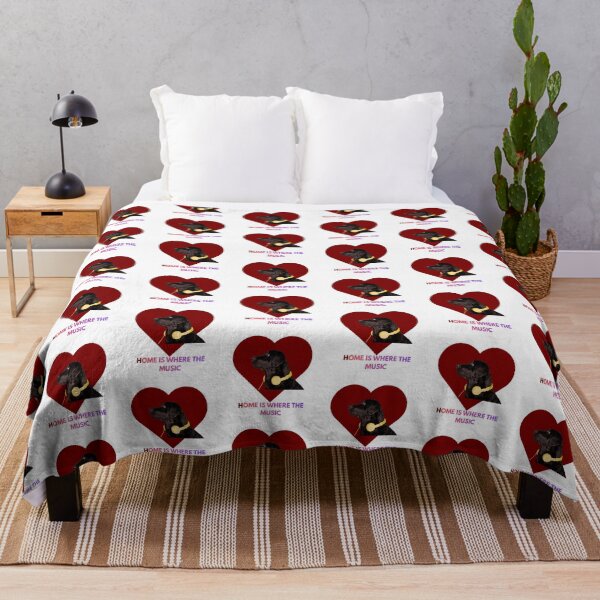 Item preview, Home is Where the Music Is - Cute Black Lab Dog Lover Art designed and sold by LUV PAWSIA.