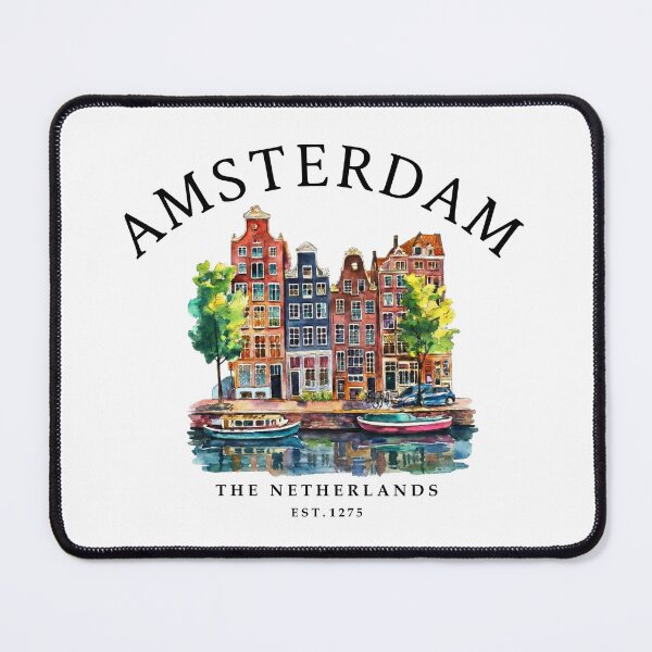 Item preview, Amsterdam Canal Houses - Colorful Watercolor Souvenir designed and sold by Shopeon Designs.