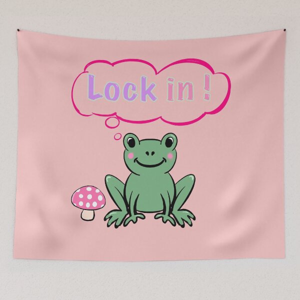 Item preview, "Lock In!" Frog - Get Focused Hustle Culture & Motivation Cartoon designed and sold by Artonmytee.