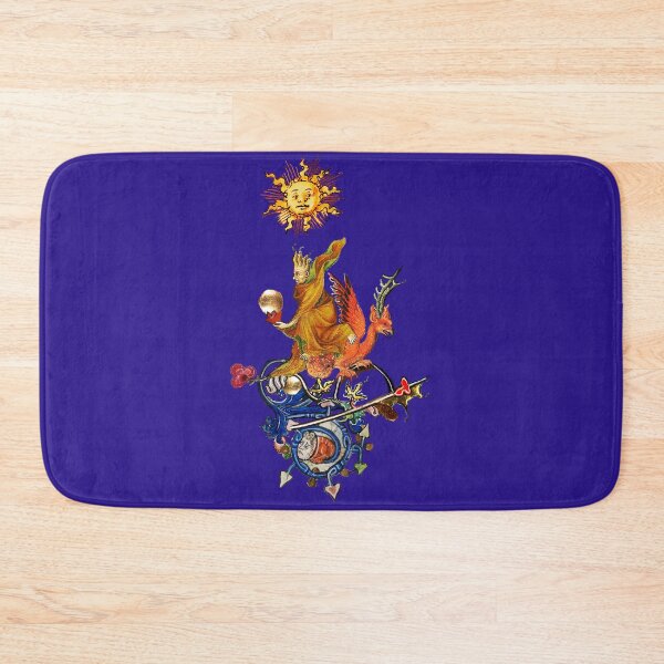 Item preview, WEIRD MEDIEVAL BESTIARY,ALCHEMIST ON RED DRAGON WITH SUN AND BLUE SKY by Bulgan Lumini designed and sold by BulganLumini.