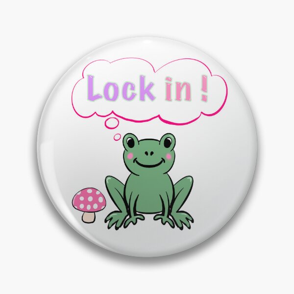 Item preview, "Lock In!" Frog - Get Focused Hustle Culture & Motivation Cottagecore Cartoon designed and sold by Artonmytee.