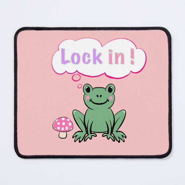 Item preview, "Lock In!" Frog - Get Focused Hustle Culture & Motivation Cottagecore Cartoon designed and sold by Artonmytee.