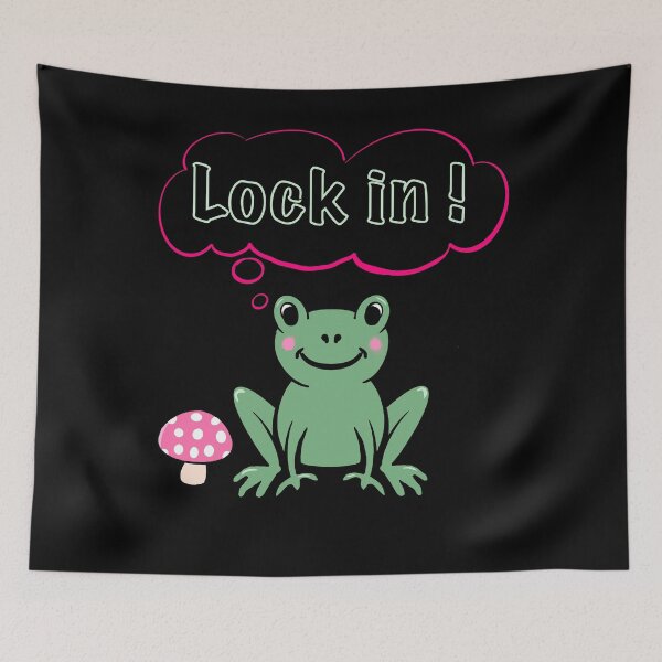 Item preview, "Lock In!" Frog - Get Focused Hustle Culture & Motivation inspirational Cartoon designed and sold by Artonmytee.
