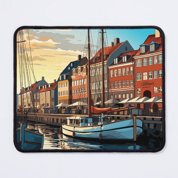 Item preview, Nyhavn Copenhagen Waterfront - Vibrant Watercolor Art designed and sold by Anuchartl.