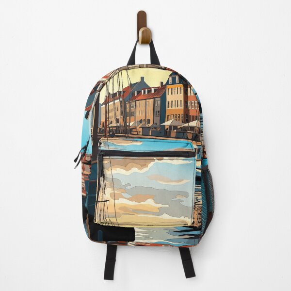 Item preview, Nyhavn Copenhagen Waterfront - Vibrant Watercolor Art designed and sold by Anuchartl.