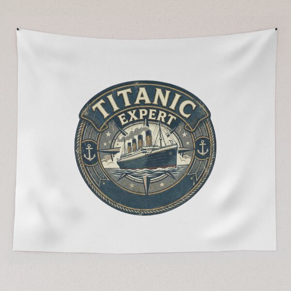 Item preview, RMS Titanic Expert - Classic Steamship Heritage Emblem Badge designed and sold by NewRedLady.