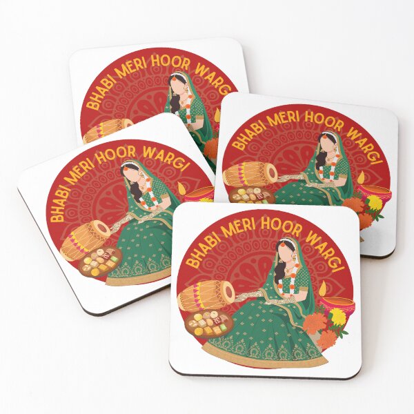 Item preview, Meri Bhabi Hoor Wargi – Punjabi Wedding Illustration | Desi Bridal Art Print  designed and sold by Sketchbook Studio by Aqsaa.