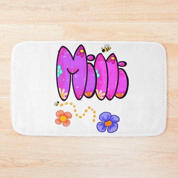 Item preview, Milli popular girls first name in pink purple with  bees and flowers. Personalized personalised customised name Milli designed and sold by Artonmytee.