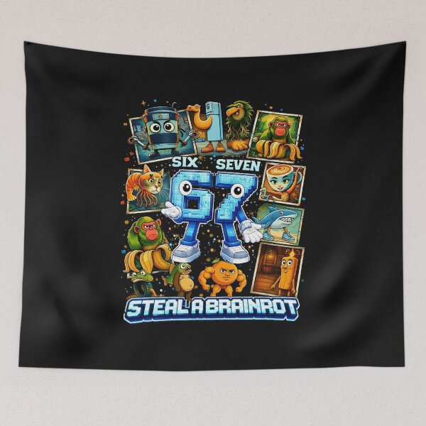 Item preview, Steal A Brainrot Meme Collage Six Seven 67 Cursed Images Squad Birthday Boys Gift For Boy Kids designed and sold by ArmyAbodo.