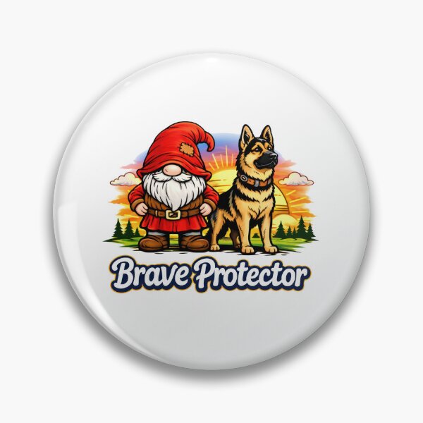 Item preview, Brave Protector Gnome and German Shepherd at Sunset designed and sold by Moriarty's Digital Visions.
