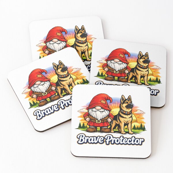 Item preview, Brave Protector Gnome and German Shepherd at Sunset designed and sold by Moriarty's Digital Visions.