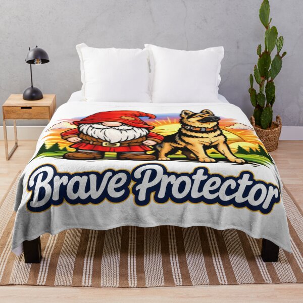Item preview, Brave Protector Gnome and German Shepherd at Sunset designed and sold by Moriarty's Digital Visions.