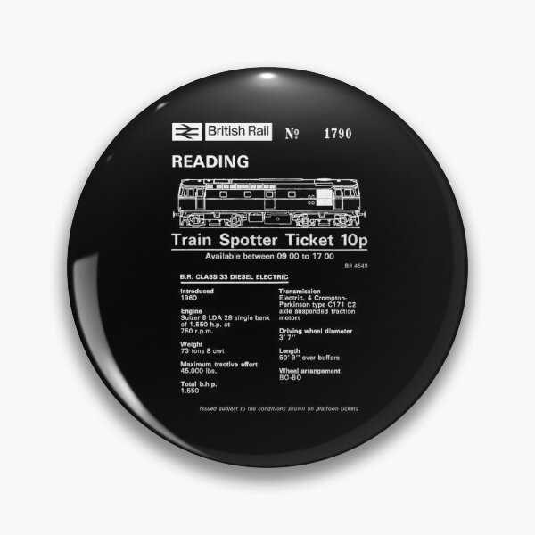 Item preview, Reading Train Spotter Ticket British Rail Class 33 Diesel Gift Blueprint Art Present designed and sold by Maljonic.