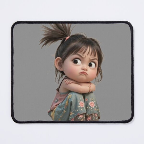 Item preview, Cute Grumpy Chibi Girl - Funny Angry Anime Kid Art designed and sold by GunnuDesigns.