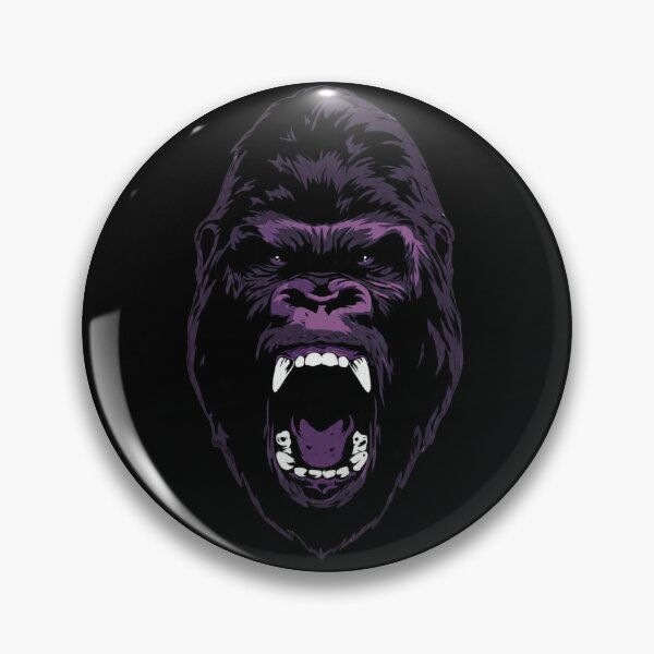 Item preview, Roaring Gorilla Head - Fierce Purple Primate Illustration designed and sold by Trends Best.
