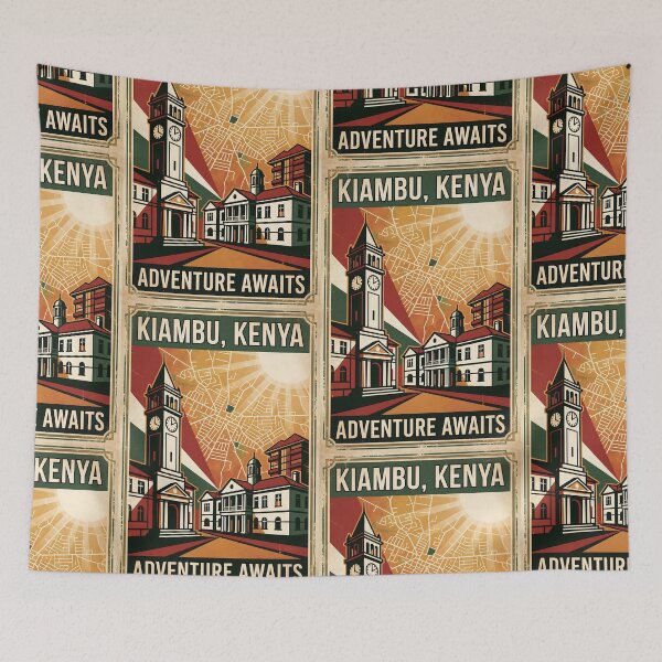 Item preview, Kiambu Kenya Retro Vintage Travel Souvenir designed and sold by TravelersGems.