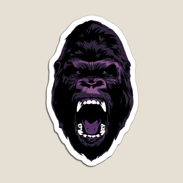 Item preview, Roaring Gorilla Head - Fierce Purple Primate Illustration designed and sold by Trends Best.