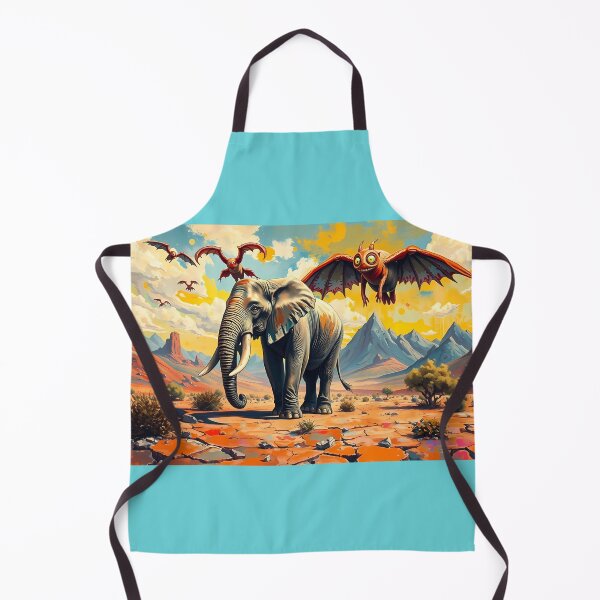 Item preview, Elephant and Quirky Creatures in Desert designed and sold by cuprum.