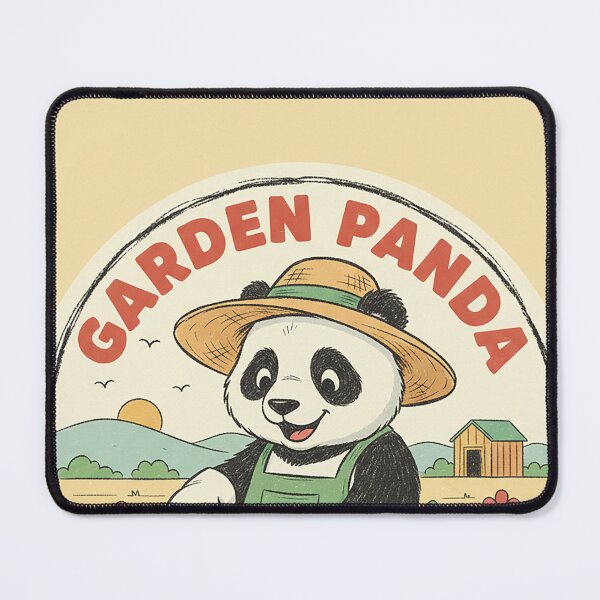 Item preview, Retro 60s Garden Panda - Vintage Plant Master & Gardener Illustration designed and sold by VisualRotaStudio .