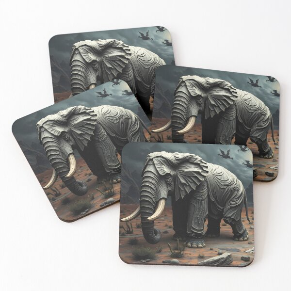 Item preview, Elephant in a Surreal Desert designed and sold by cuprum.