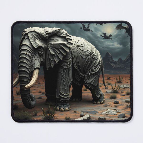 Item preview, Elephant in a Surreal Desert designed and sold by cuprum.