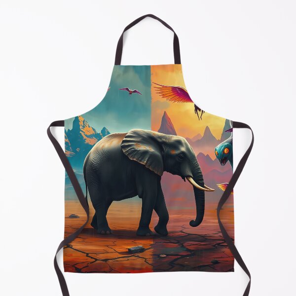 Item preview, Elephant with Colorful Birds and Mountains designed and sold by cuprum.