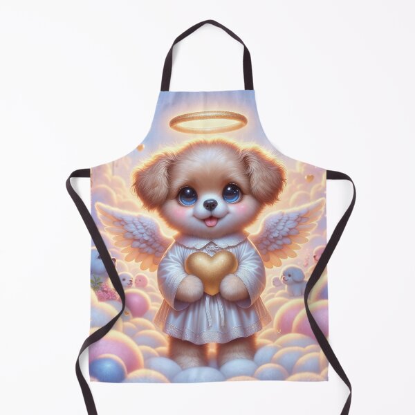 Item preview, Kawaii Angel Puppy Holding Golden Heart in Heaven – Cute Celestial Dog Clouds Aesthetic | Furfolkz designed and sold by Furfolkz.