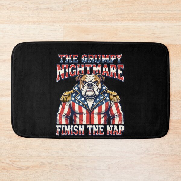 Item preview, The Grumpy Nightmare Bulldog Rhodes - Finish The Nap Parody Wrestling Art designed and sold by The Grumpy Pet Club.