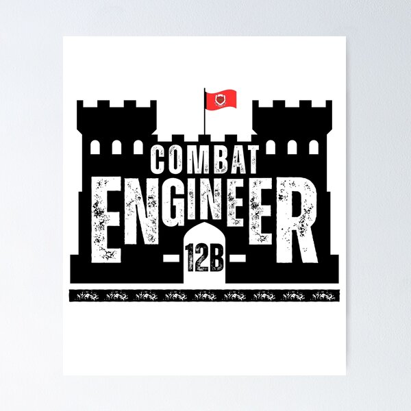 Item preview, Combat Engineer 12B Black Castle Emblem – U.S. Army Engineer Corps Military MOS Design designed and sold by GFamilyC.