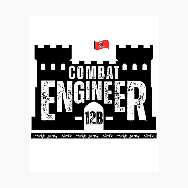 Item preview, Combat Engineer 12B Black Castle Emblem – U.S. Army Engineer Corps Military MOS Design designed and sold by GFamilyC.