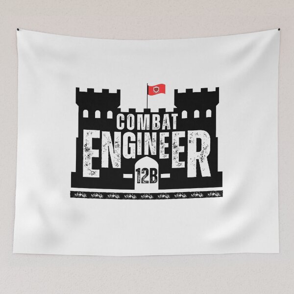 Item preview, Combat Engineer 12B Black Castle Emblem – U.S. Army Engineer Corps Military MOS Design designed and sold by GFamilyC.