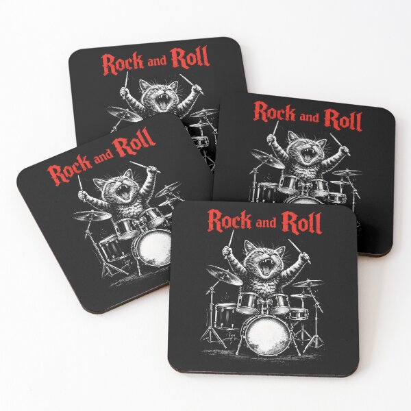 Item preview, Rock and Roll Drummer Cat Retro designed and sold by JODYSMORGAN.