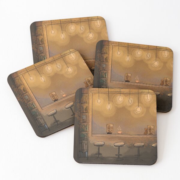 Item preview, Cozy Café with Warm Golden Light designed and sold by Majka_heart.