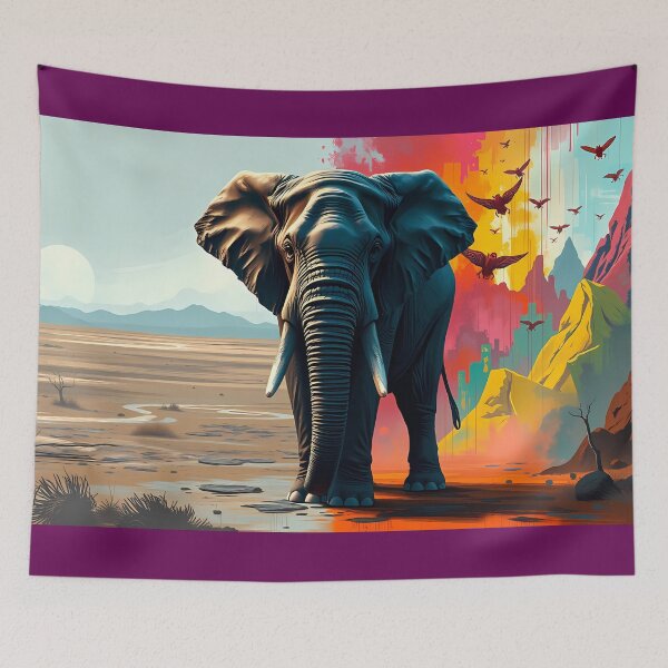 Item preview, Majestic Elephant in Colorful Landscape designed and sold by cuprum.