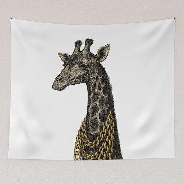 Item preview, Drip Giraffe Gold Chain Animal Street Art designed and sold by Shoot-The-Moon.