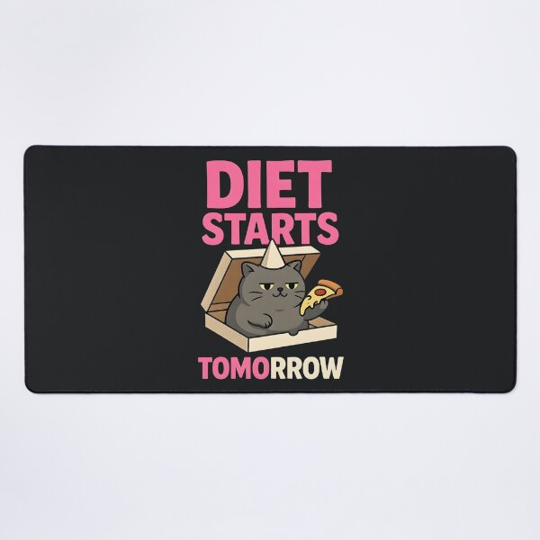 Item preview, Diet Starts Tomorrow – Funny Lazy Cat Humor designed and sold by Taans-Creation.